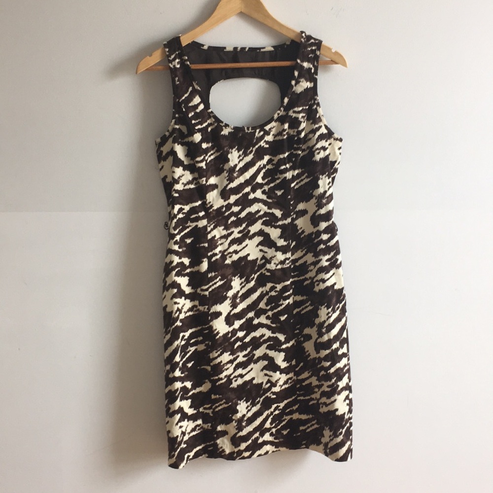 Michael Kors Brown/ Cream Animal Print Dress, Sz 6